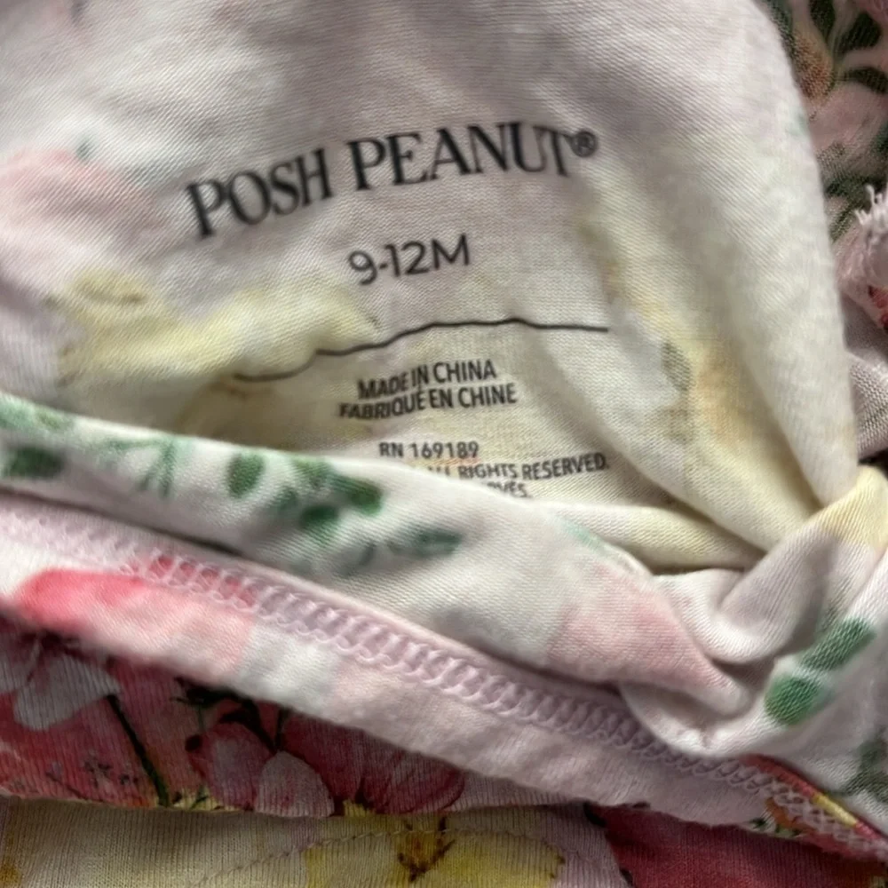 Posh Peanut Gai One 9-12 Mnths  piece ruffle